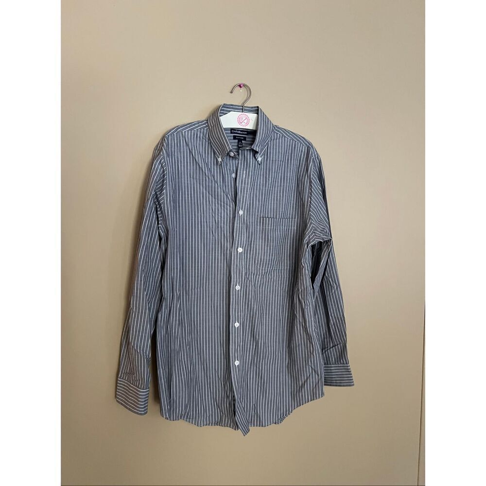 Croft & Barrow Striped Classic Fit Easy Care Button Up Shirt Mens Size 15 32/33
